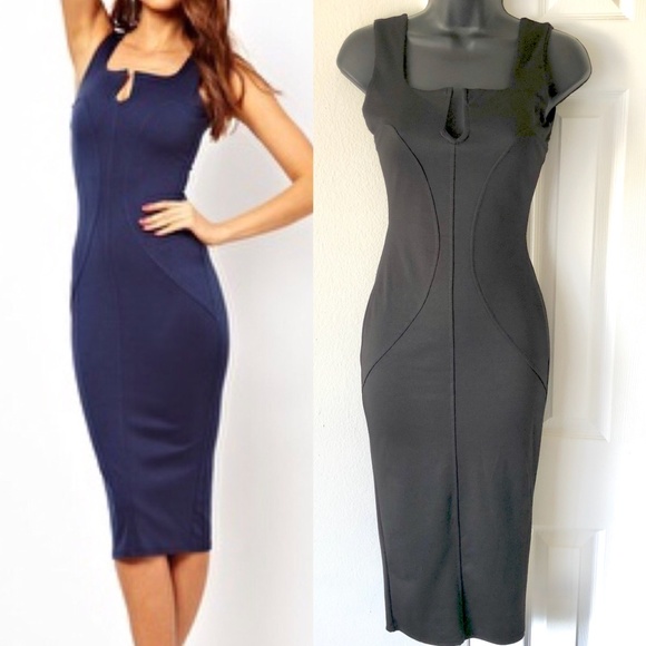 Black XS ASOS TFNC Daphne Midi Dress - Picture 1 of 5
